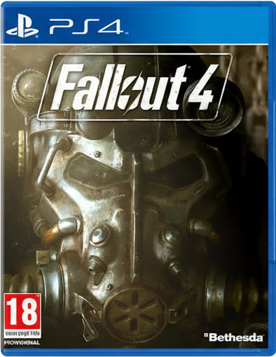 Game cover of 'Fallout 4' for PS4 with a gas mask design.