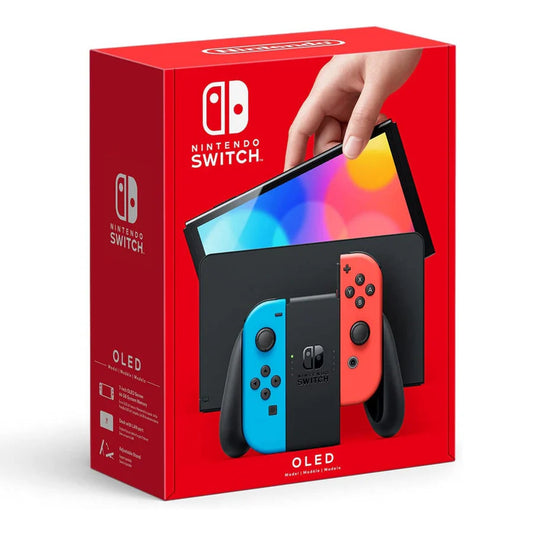 Nintendo Switch OLED Model Console - Neon Red & Neon Blue Joy with Free Case & Screen Protector NINTENDO