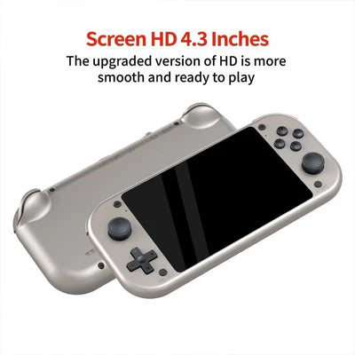 M17 Handheld Game Console Built-in 10000 Games, 4.3-Inch IPS Screen Retro Video Gaming Console Cortex-A7 CPU, Linux/Emelec 4.3 System 3D Joystick - 64GB Silver gametricks