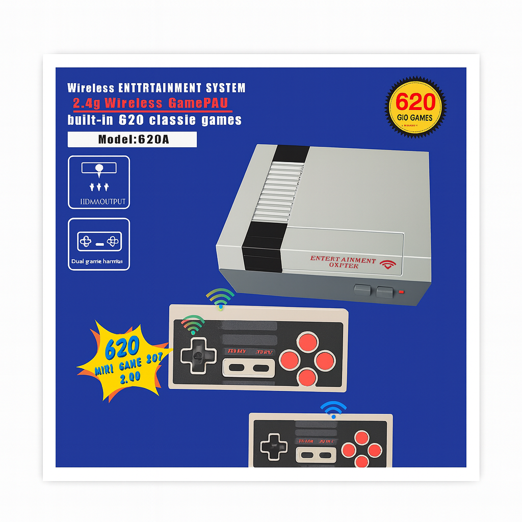 NES Retro System 620 games and 2 Classic Controllers, HDMI Output Plug and Play Video Machines