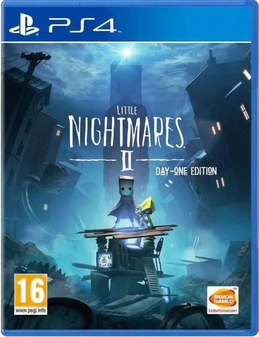 Game cover for 'Little Nightmares II' Day One Edition on PS4 with a dark, eerie landscape.