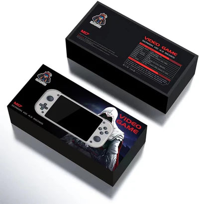 M17 Handheld Game Console Built-in 10000 Games, 4.3-Inch IPS Screen Retro Video Gaming Console Cortex-A7 CPU, Linux/Emelec 4.3 System 3D Joystick - 64GB Silver gametricks