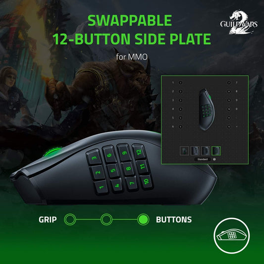 Razer Naga Pro - Modular Wireless Gaming Mouse with Interchangeable Side Panels RAZER