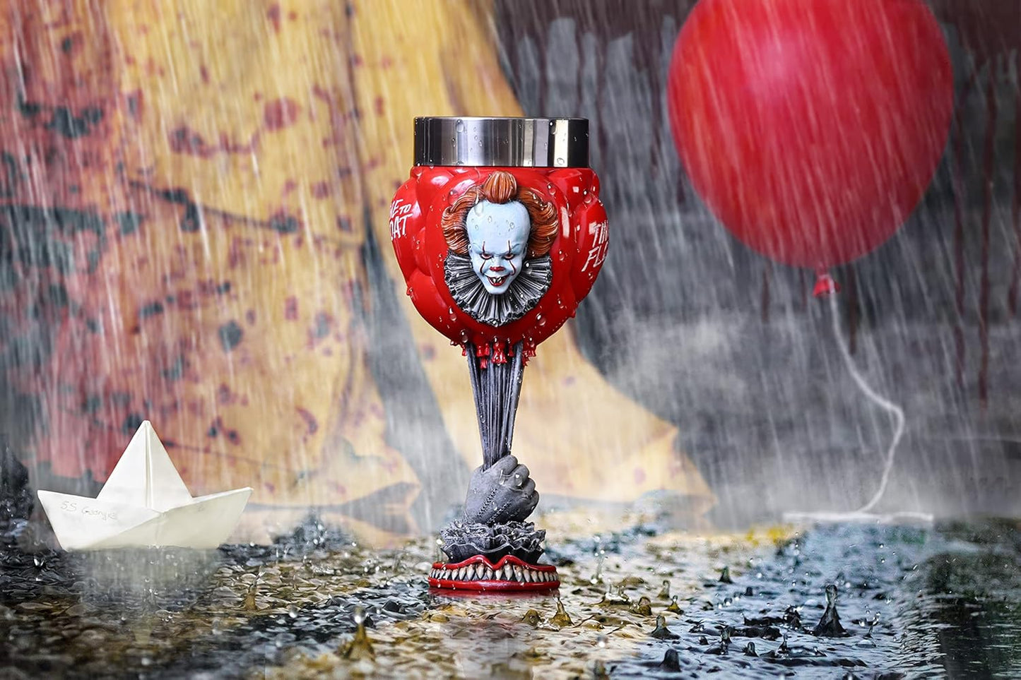 Nemesis Now IT Pennywise Clown Goblet, Officially Licensed Horror Movie Merchandise Chalice Collectible, Red Balloons Design, 19.5cm gametricks