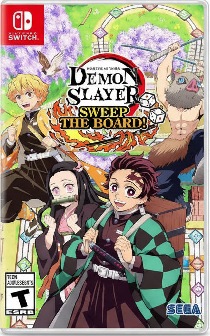 Cover of 'Demon Slayer: Kimetsu no Yaiba' video game for Nintendo Switch featuring characters from the anime.