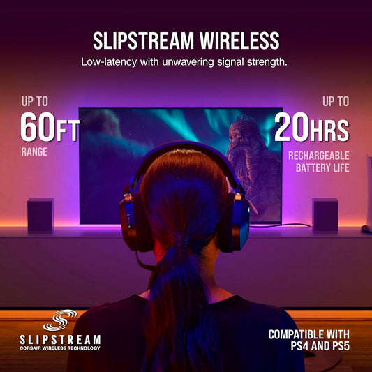 Corsair HS80 RGB Wireless Multiplatform Gaming Headset - Dolby Atmos - Lightweight Comfort Design CORSAIR