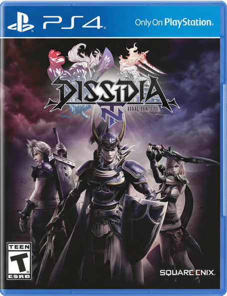 Game cover for 'Dissidia' featuring characters from Final Fantasy on a dark background with PlayStation branding.