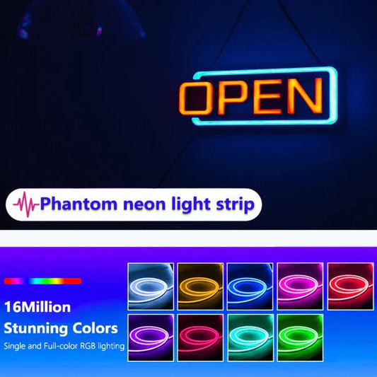 RGB Neon Rope Lights IP67 Waterproof, Bluetooth APP Control, Flexible Silicone Design gametricks