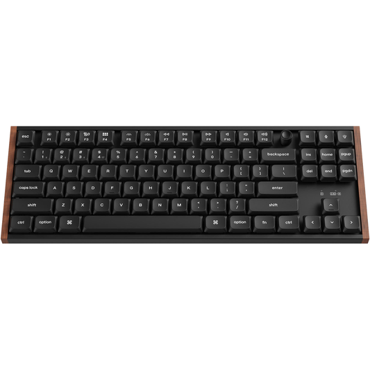 Keychron K1 Ultra 8K red switch low-profile TKL keyboard full front view on white