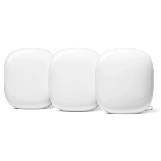 Three white wireless routers on a white background