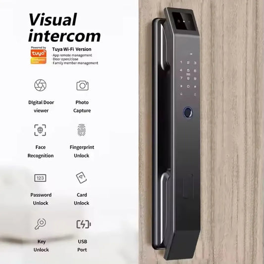 Smart Digital Door Lock D-210 with 3D Face Recognition & Fingerprint Access TUYA