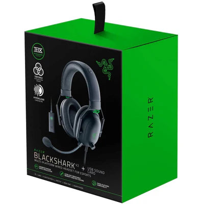 Razer BlackShark V2 With USB Sound Card - THX 7.1 Spatial Surround Sound RAZER
