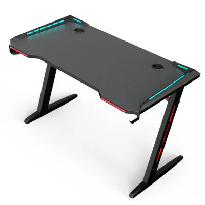 Z8 RGB Gaming Desk with Led Lights, Headset Holder & Cup Holder - gametricks