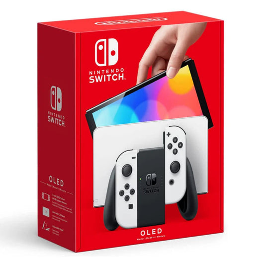 Nintendo Switch OLED Model Console - White Joy-Con with Free Case & Screen Protector NINTENDO