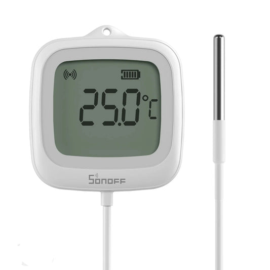Digital thermometer with Sonoff branding on a white background