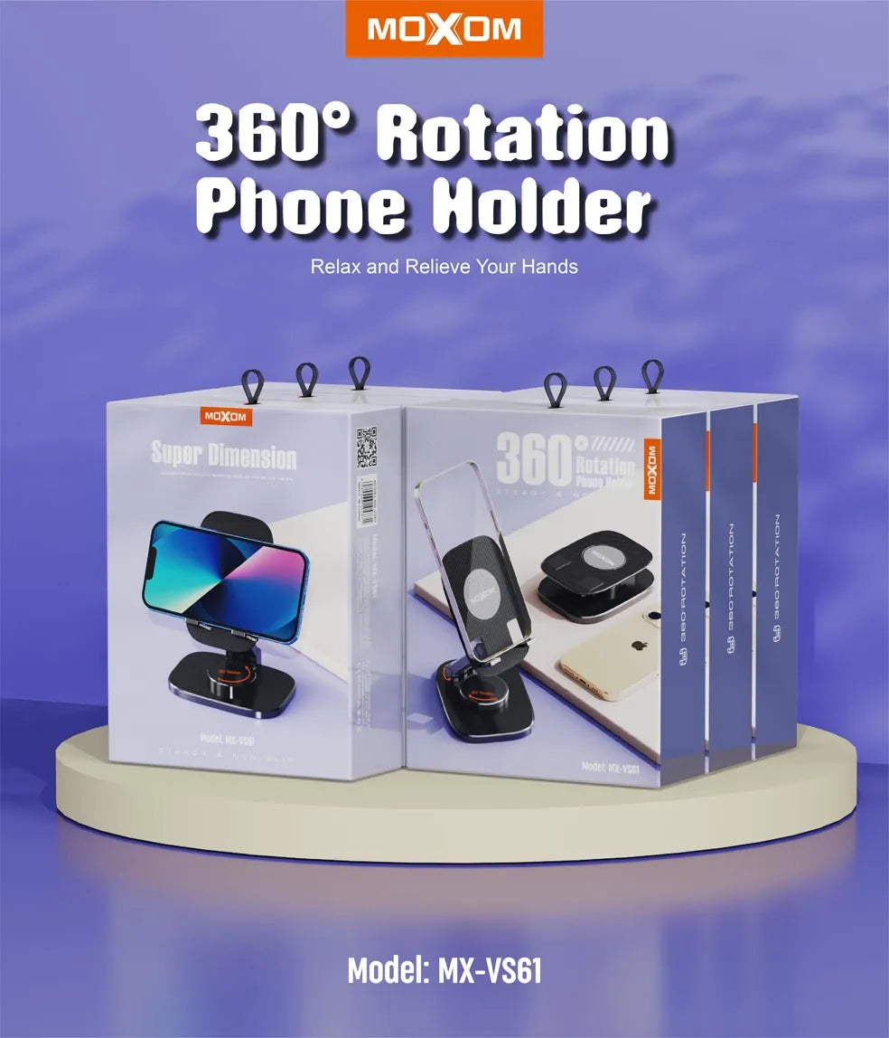 MOXOM 360° Rotation Steady and Non-Slip Phone Holder