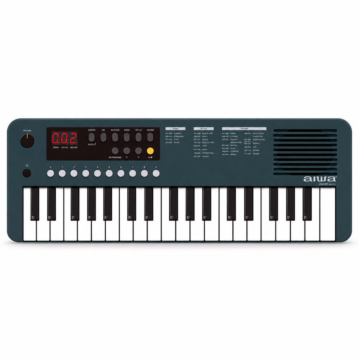 Aiwa AWMMK37 keyboard front view square white background