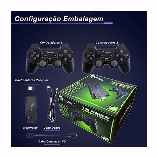 Gamepad with 2 Wireless controllers 2.4G with emulator with 3500+ games