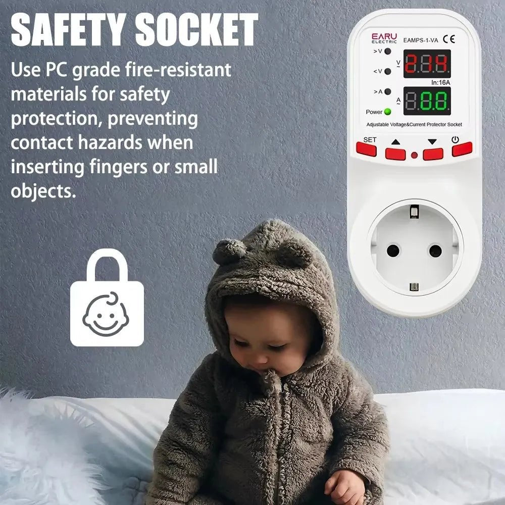 EARU Automatic Voltage Surge Protector – Over & Under Voltage Current Limiter Safety Device - gametricks