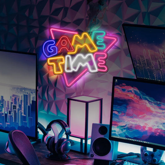 LED Light Neon Sign For Wall Decor 39×32 cm - Game Time