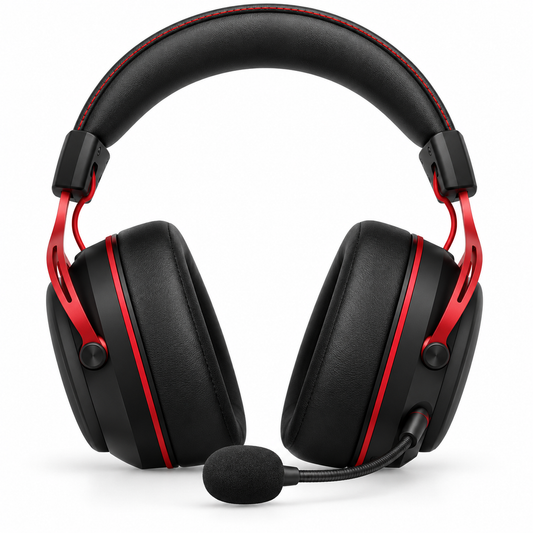 Attack Shark L30 Pro Black Red wireless gaming headset front view
