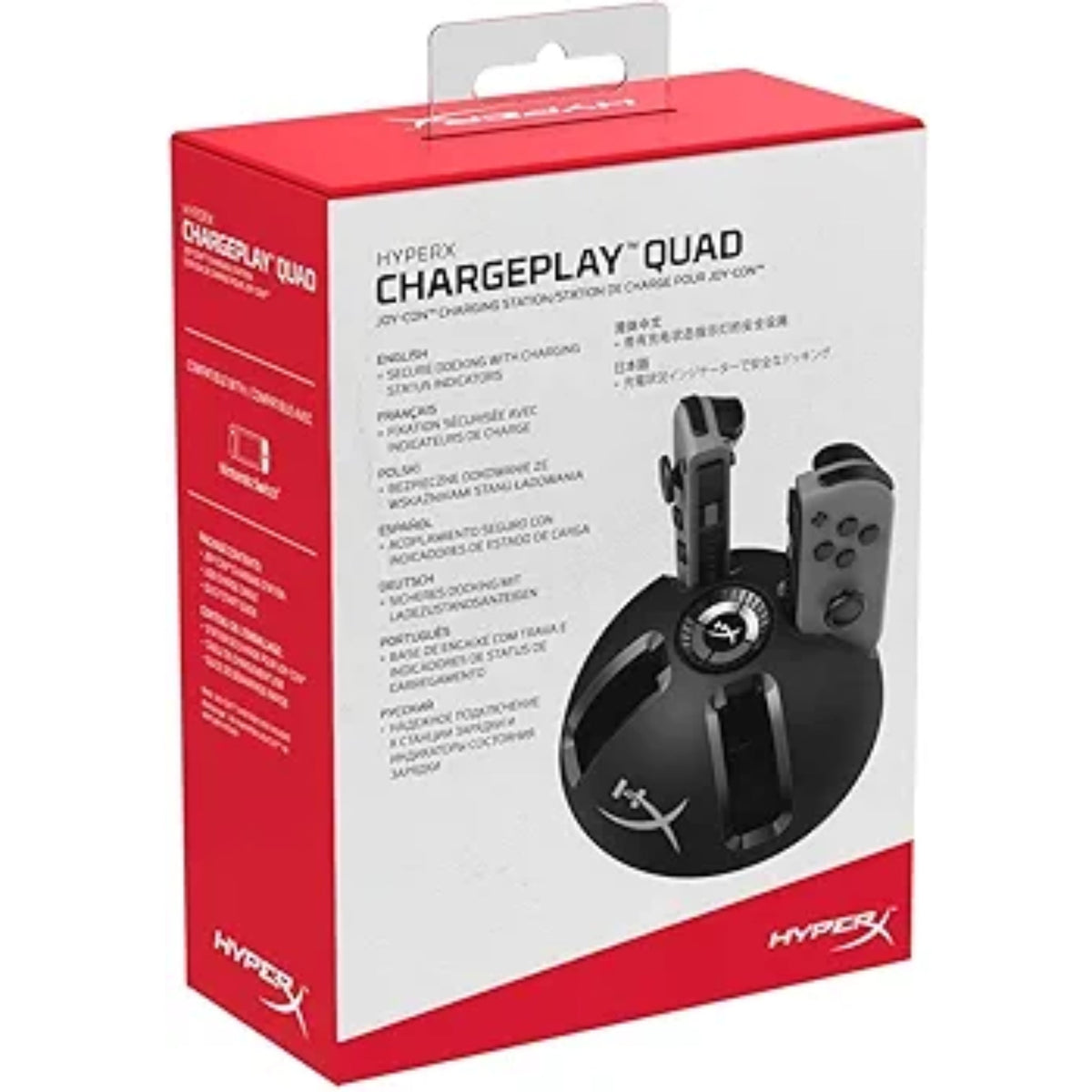 HyperX Chargeplay Quad - 4-in-1 Joy-Con Charging Station for Nintendo Switch with LED Indicators, USB Connection