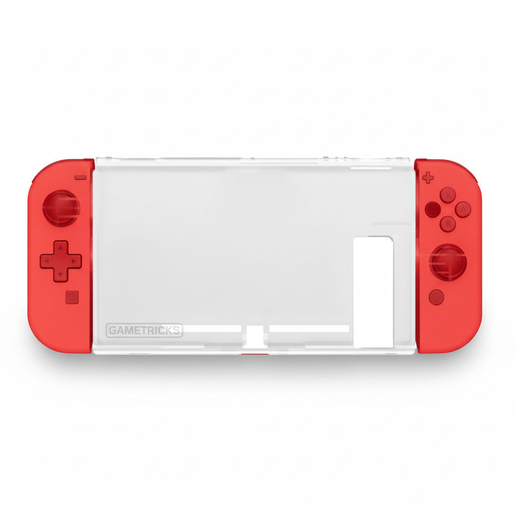 Nintendo Switch Crystal Back Cover with Joy-Con Red Silicone Covers IPLAY