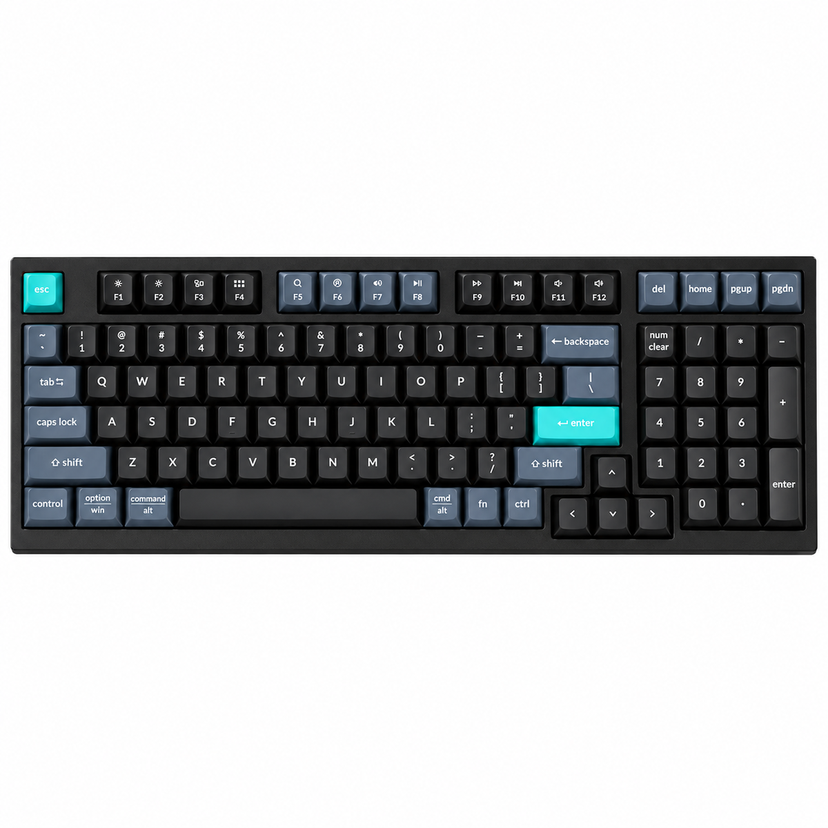 Keychron B35 Deep Black keyboard – front view on white background