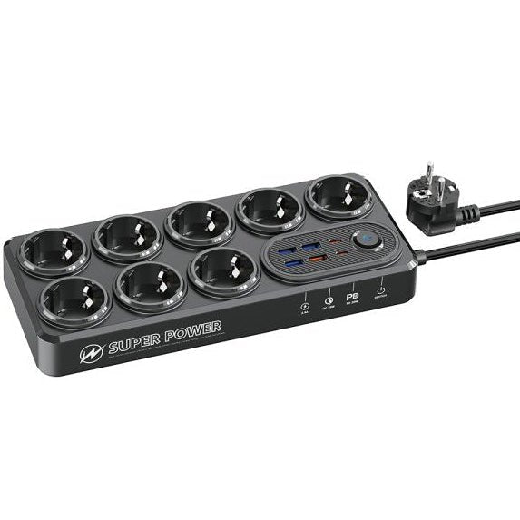 Moxom 14-in-1 Multi-Socket Extension with USB Charging & Safety Protection - gametricks
