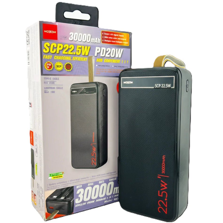 MOXOM 30000mAh PD20W SCP22.5W Power Bank - gametricks