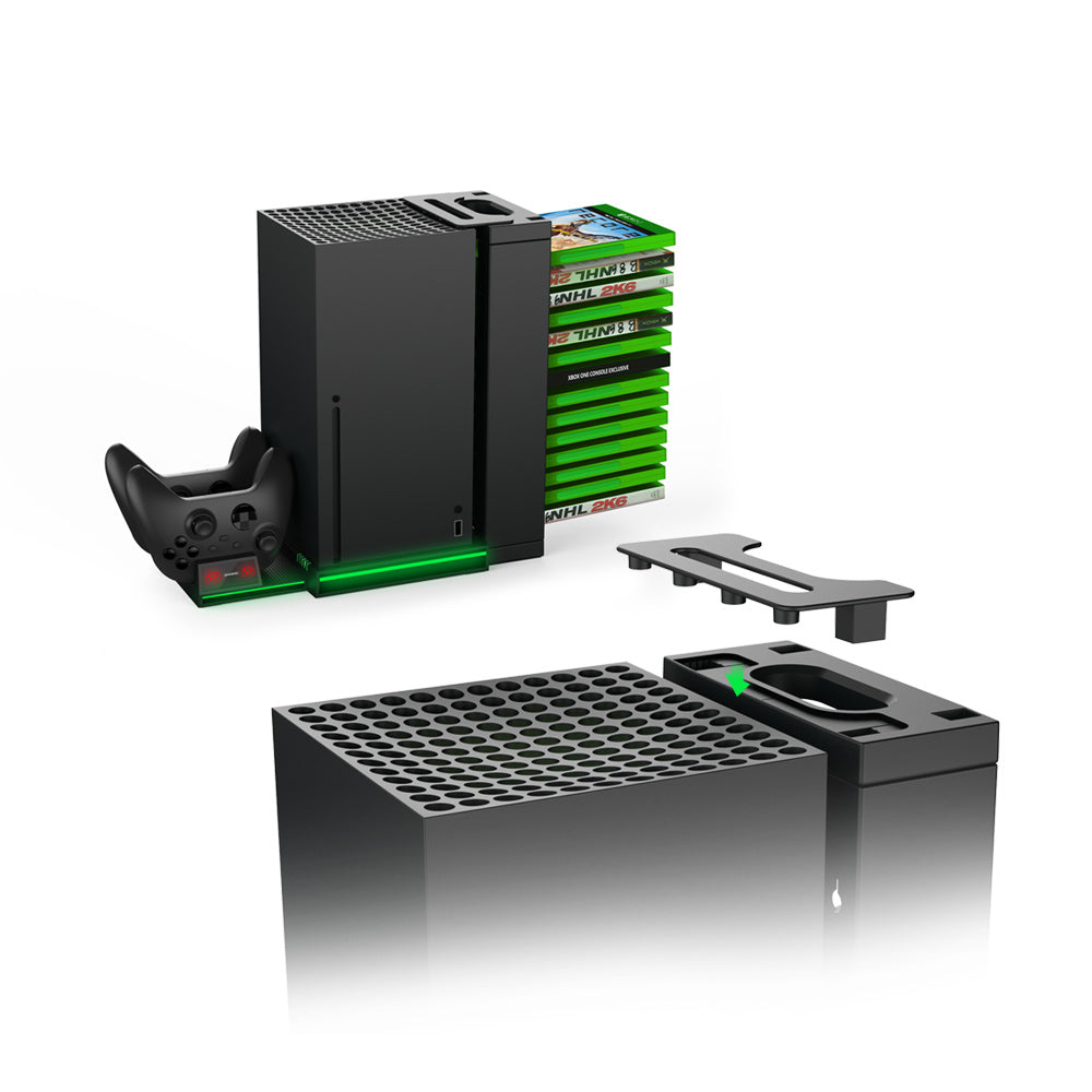 Dobe TYX-0667 Multifunctional Stand Dual Controller Charger Charging Dock Station Game Storage Rack For Xbox Series X DOBE