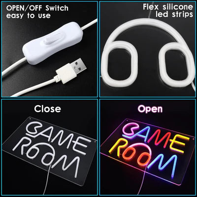 LED Light Neon Sign For Wall Decor 27×18 cm - Game Room