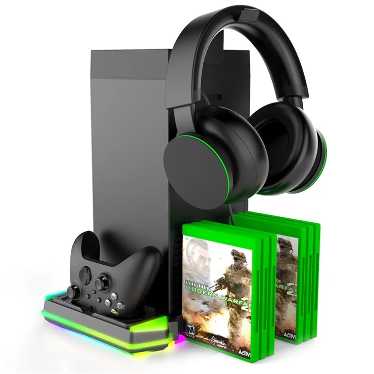 Ipega Xbox Series X Multi-function RGB Stand with Charging Dock, RGB Cooling Fan; Game Storage & Headphone Stand - PG-XBX023S IPEGA