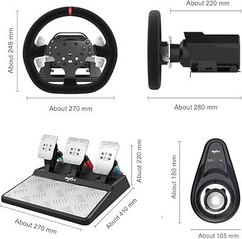 PXN V10 Force Feedback Steering Wheel Detach PC Xbox One PS4 PS5 - gametricks