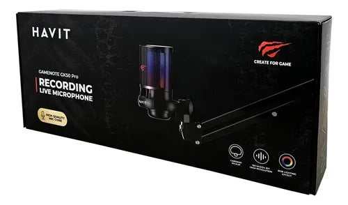 Havit GK50 Pro Series Live Microphone With RGB and Adjustable Arm Stand