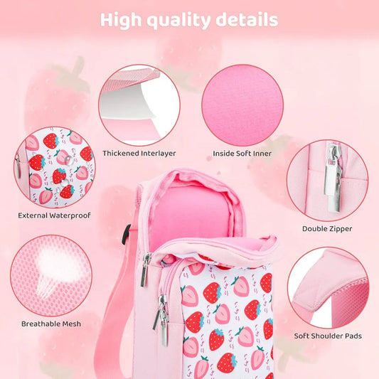 Shoulder Pouch Bag for Nintendo Switch - Pink Strawberry IPLAY