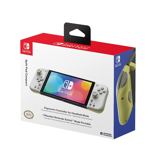 Hori Split Pad Compact Handheld Controller for Nintendo Switch - Light Gray & Yellow HORI
