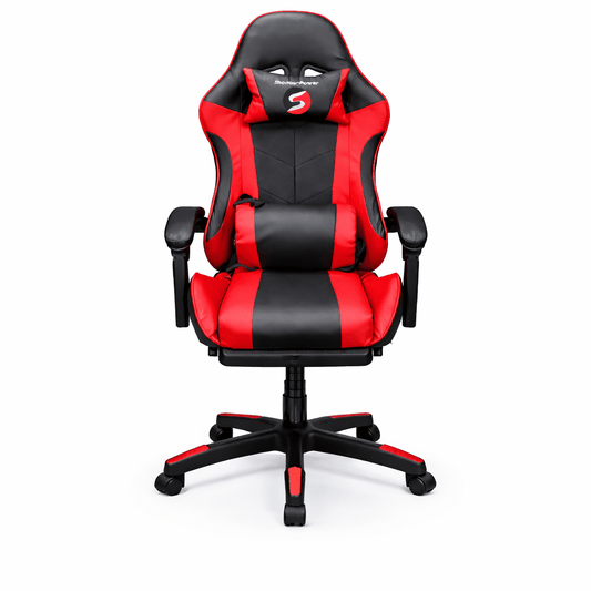 Shadow power gaming chair with massage and foot rest - adjustable height - gametricks