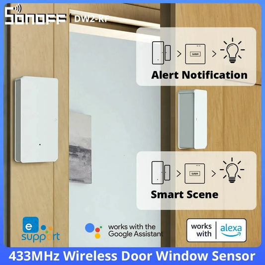 SONOFF DW2 RF Smart Door & Window Sensor – Wireless Home Security Detector - gametricks