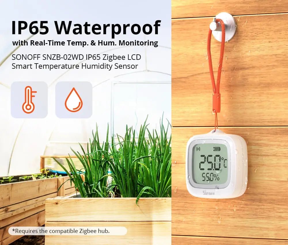 SONOFF SNZB - 02WD Zigbee LCD Temperature Humidity Sensor – Smart Climate Monitor - gametricks