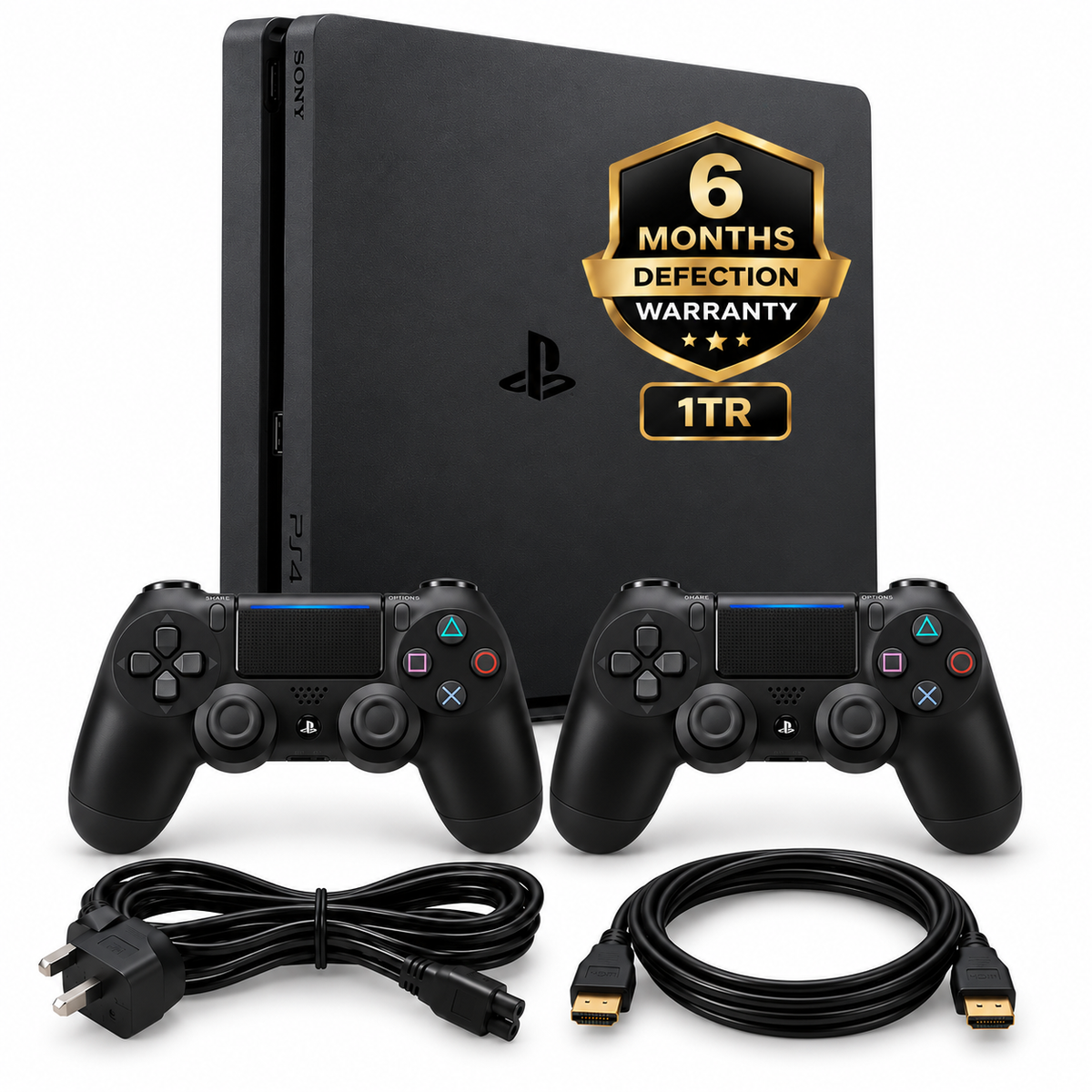 Sony PlayStation 4 PS4 Slim 1TB used mint condition console with two controllers and 6-month warranty