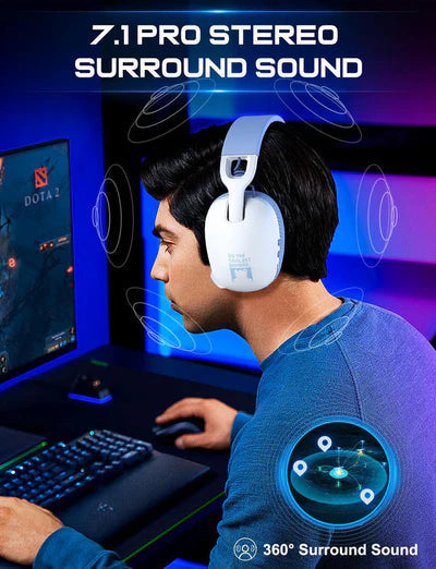 ONIKUMA B2 Wireless Headset Triple Mkde, Bluetooth + 2.4g Wireless + Wired Lightweight E-Sports Gaming Headphone Suitable for PC, PS4, PS5, Smart Phone, Mac ONIKUMA