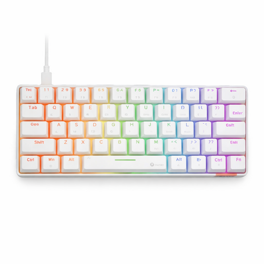 MEETION MK005 RGB Backlit Mini 61 Keys Wired Mechanical Gaming Keyboard Blue Switch - White Meetion