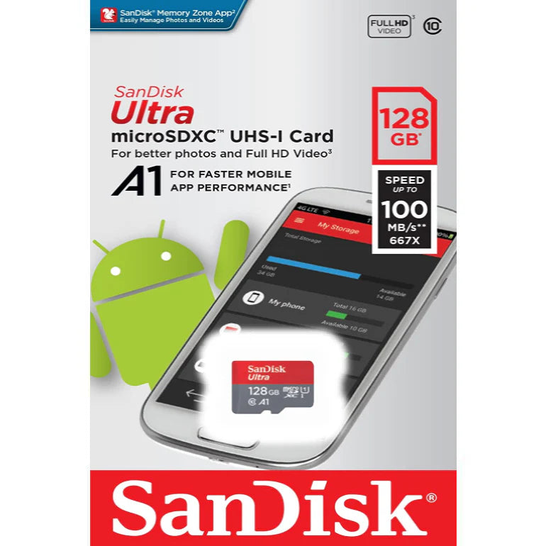 SanDisk Ultra microSDXC Memory Card with different capacitIies SanDisk