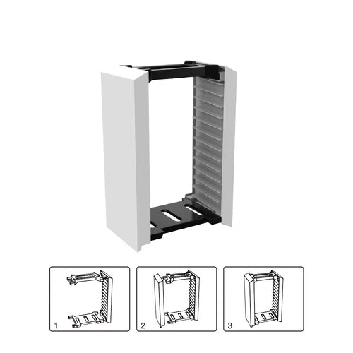 Dobe Game Disc Storage Stand For pS5, PS4, Xbox & Nintendo Games - Black/White DOBE