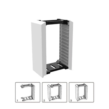 Dobe Game Disc Storage Stand For pS5, PS4, Xbox & Nintendo Games - Black/White DOBE