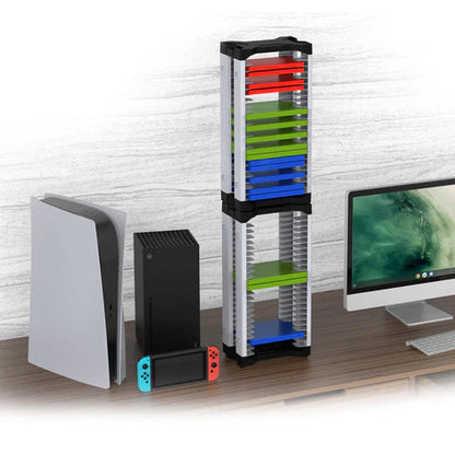 Dobe Game Disc Storage Stand For pS5, PS4, Xbox & Nintendo Games with Hanging Hook - Black/White DOBE