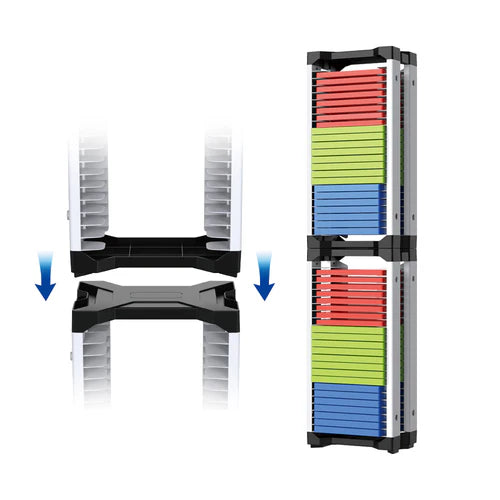 Dobe Game Disc Storage Stand For pS5, PS4, Xbox & Nintendo Games with Hanging Hook - Black/White DOBE