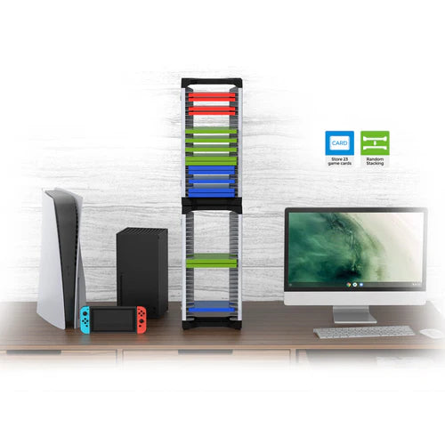 Dobe Game Disc Storage Stand For pS5, PS4, Xbox & Nintendo Games with Hanging Hook - Black/White DOBE