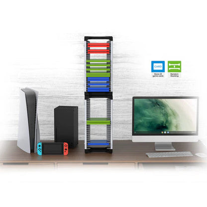 Dobe Game Disc Storage Stand For pS5, PS4, Xbox & Nintendo Games with Hanging Hook - Black/White DOBE